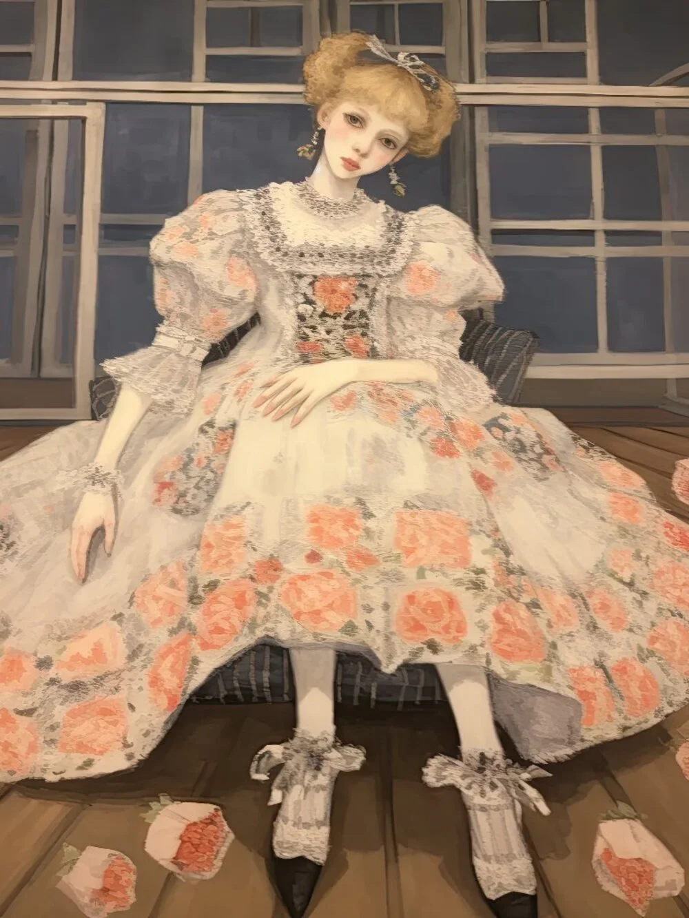 Porcelain Doll Art 8x10 Print Victorian Romantic Cottagecore Vintage Home Decor